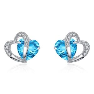 *ALLYN* Silver x Blue Fashion Stud Earrings